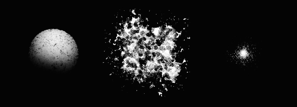 Een abstracte voorstelling van negatieve (zwart-wit) beeldvorming over dementie.